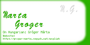 marta groger business card